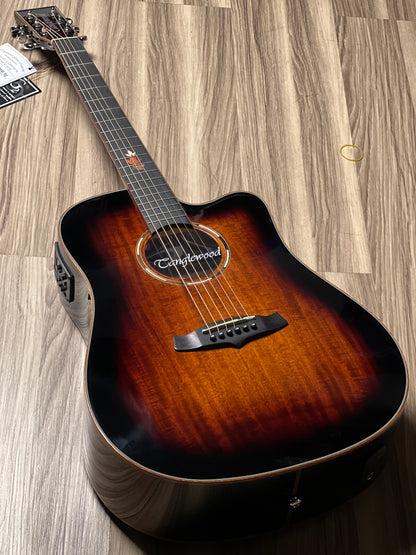 Tanglewood TWX5 CEK Winterleaf Exotic Dreadnought Cutaway in Autumn Burst Gloss w/Bag