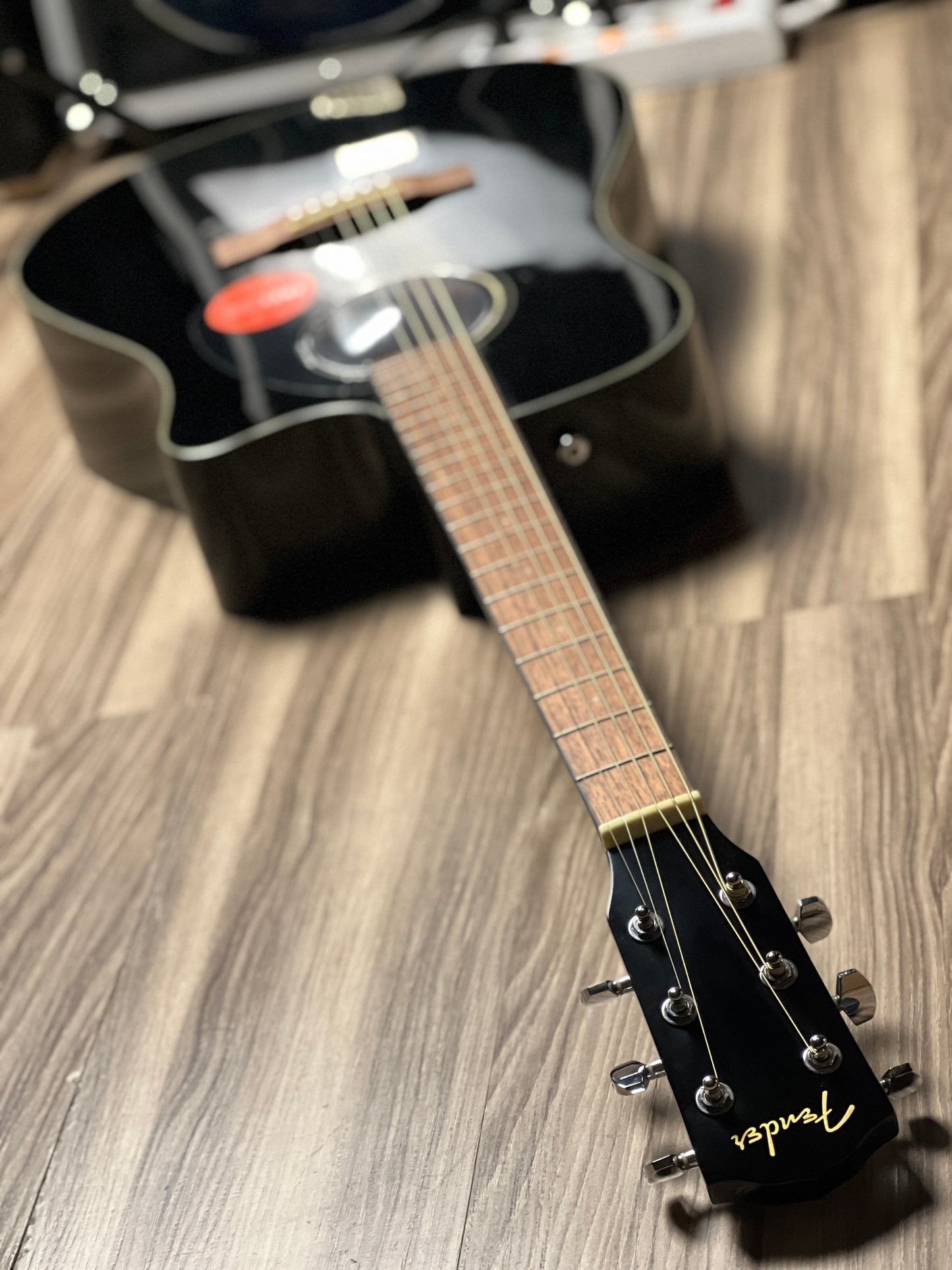 Fender CD60S Solid Top Dreadnought Acoustic Guitar in Black