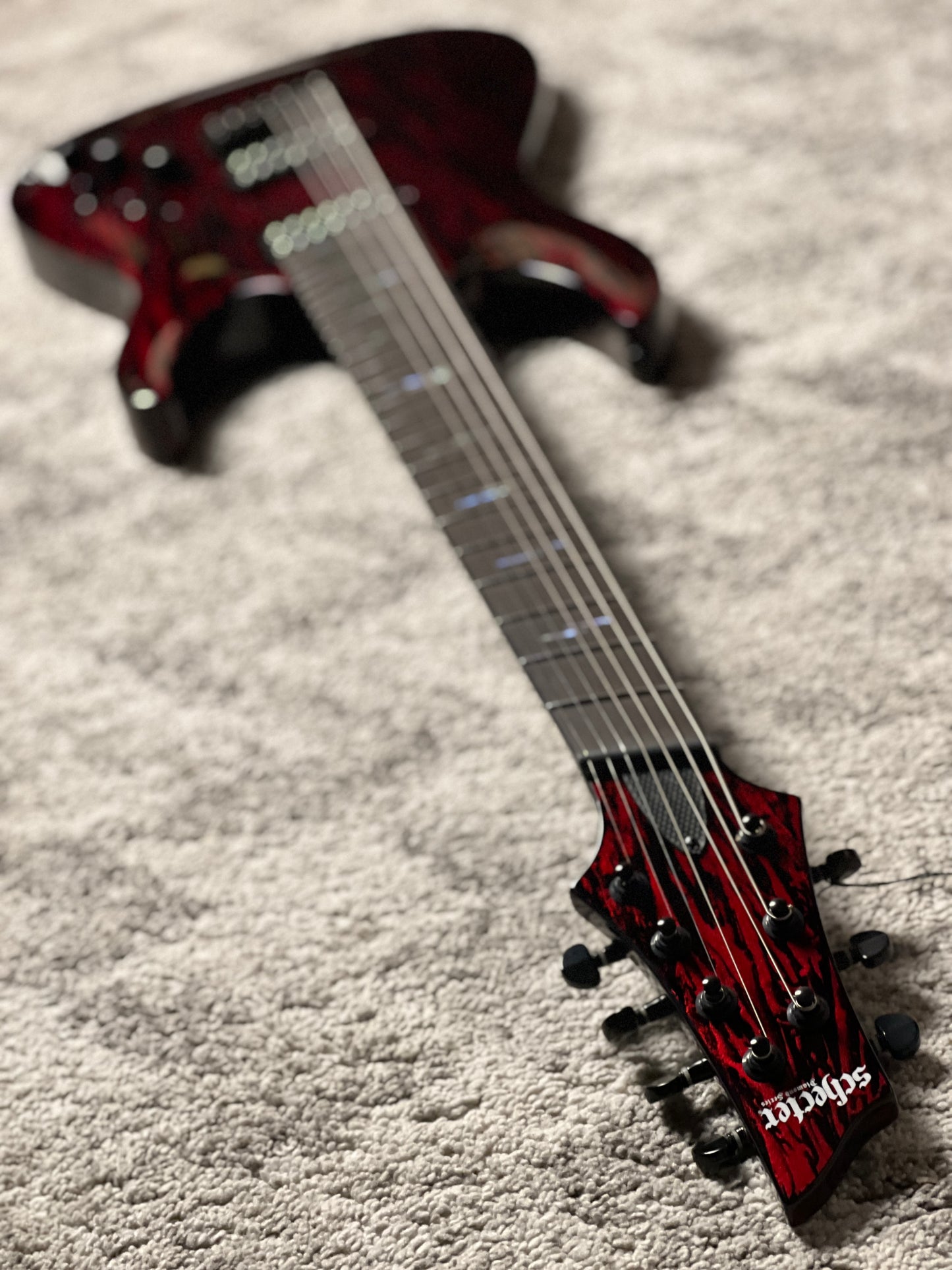 Schecter C-7 MS Silver Mountain in Blood Moon W21072228