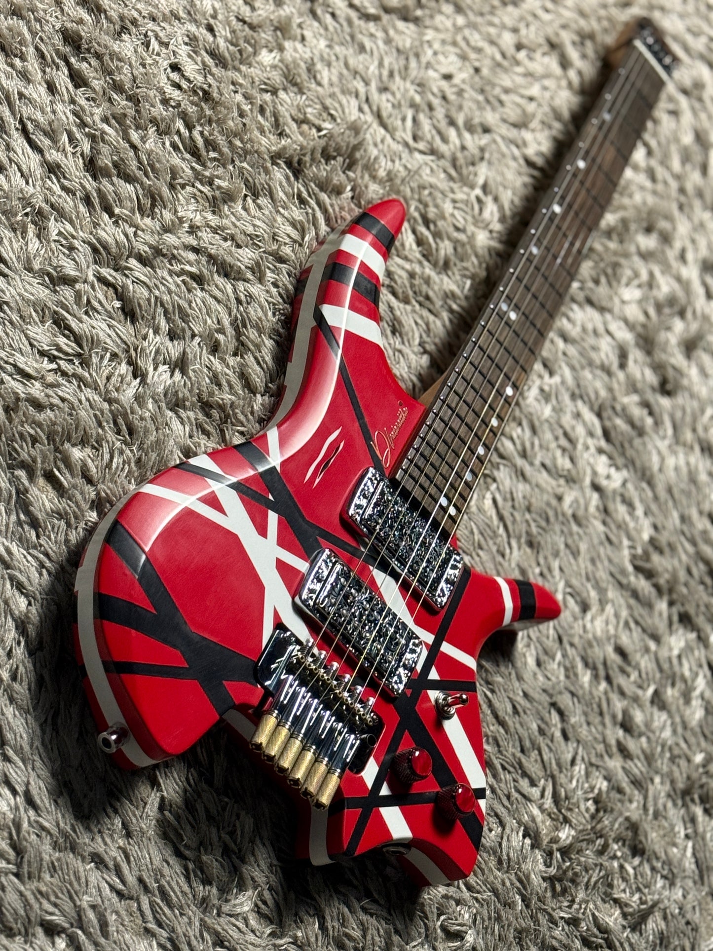 Dhatarattha Custom DHL in Red with Black and White Stripes with RW FB and Nitrocellulose Lacquer