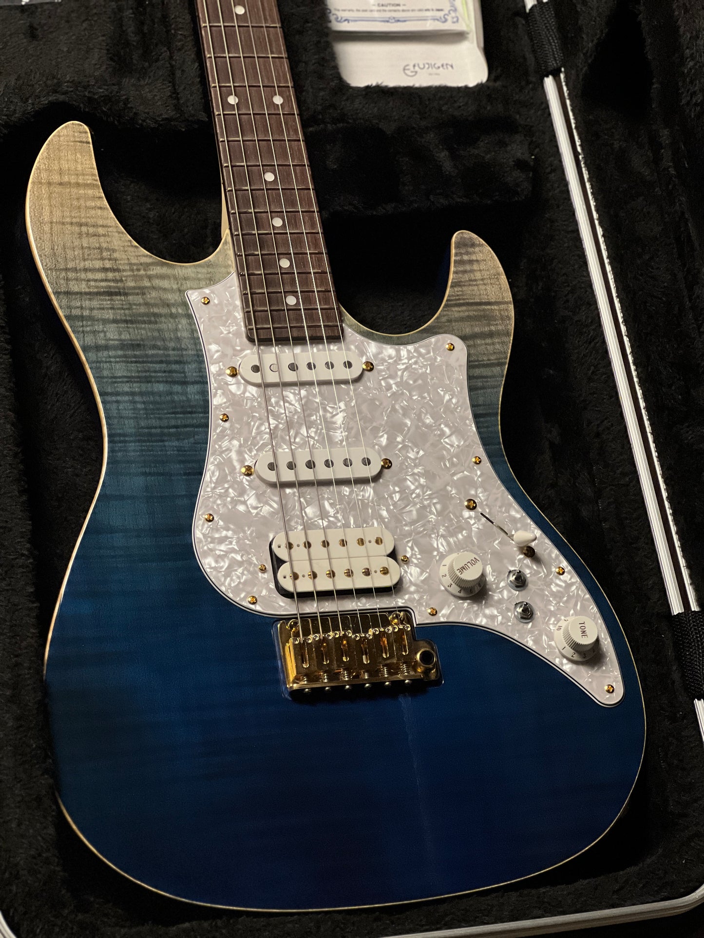Fujigen FGN Guitars Expert EOS Odyssey in Navy Blue with Hardshell Case C230590