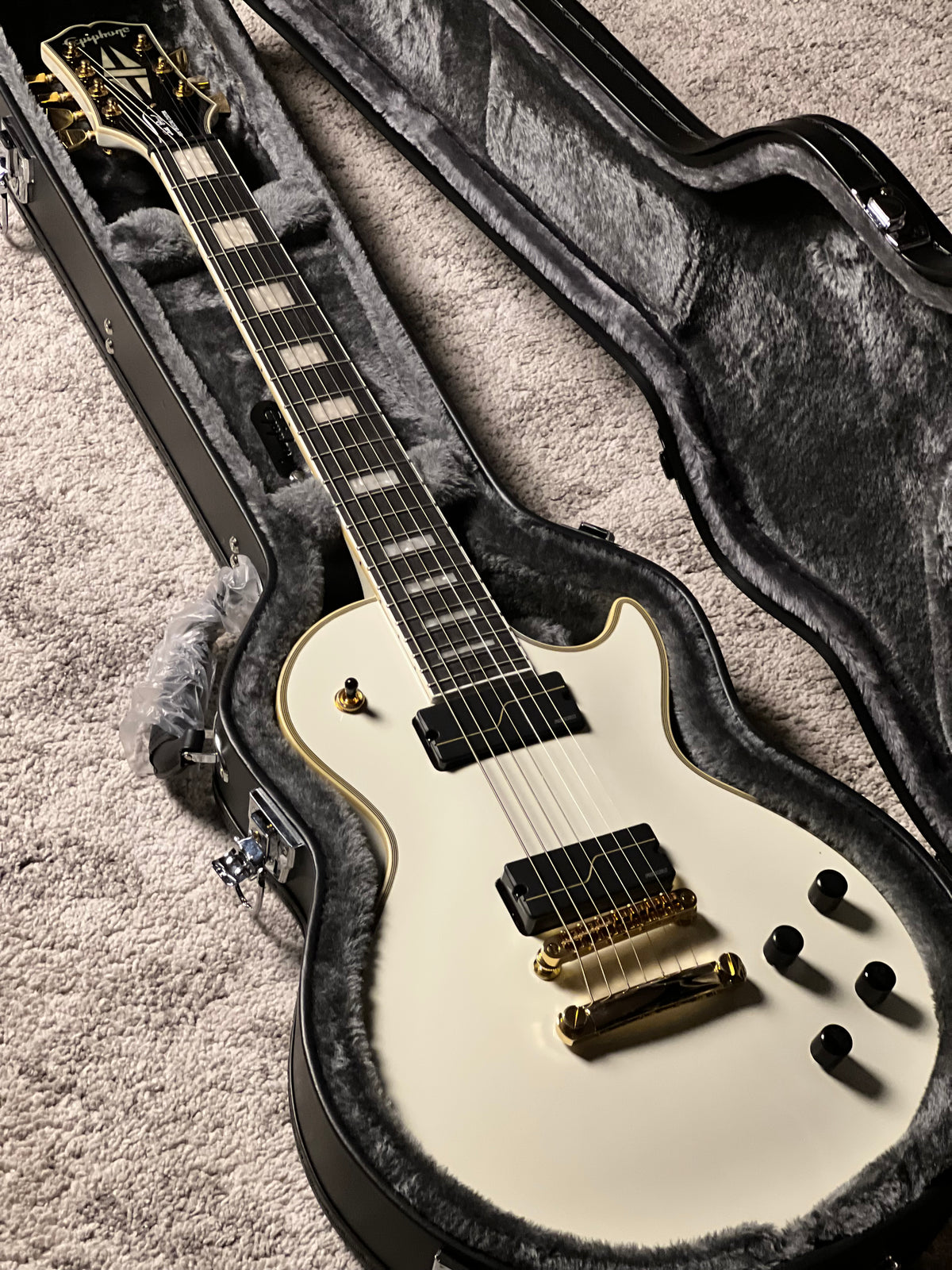Epiphone Matt Heafy Les Paul Custom Origins 7-String in Bone White (Incl. Hard Case) 25081525831