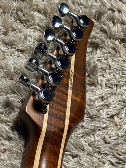 Dhatarattha Custom DST HSS in White with Black Stripes and "Whale Tail" Inlay