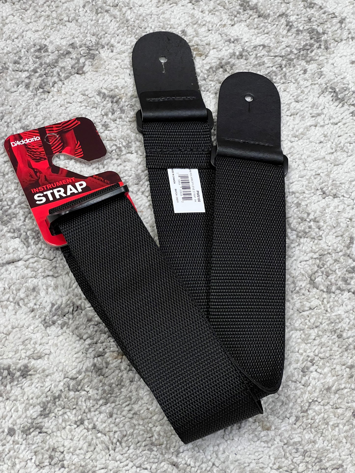 D'addario Strap Polyp Leather Ends in Black (PWS100)