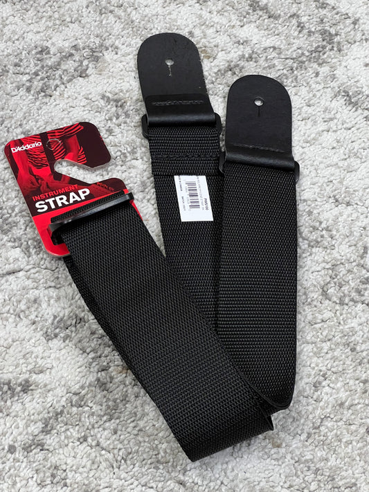 D'addario Strap Polyp Leather Ends in Black (PWS100)