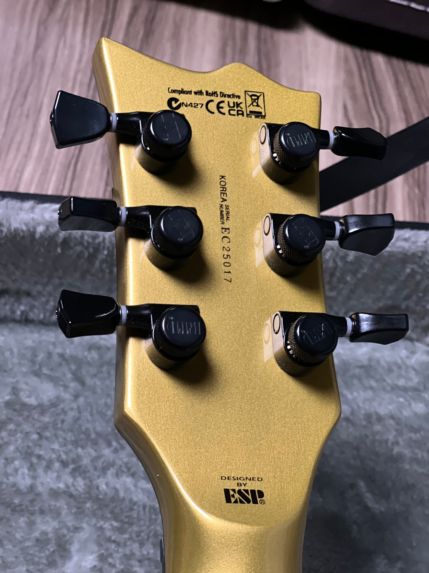 ESP LTD EC-2025 50th Anniversary with Ebony Fingerboard in Metallic Gold