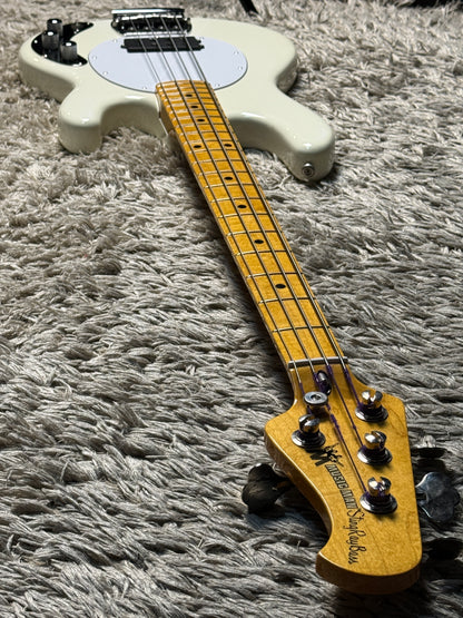 Ernie Ball Music Man Retro '70s StingRay 4 Bass in White S/N CB00565 (USED)