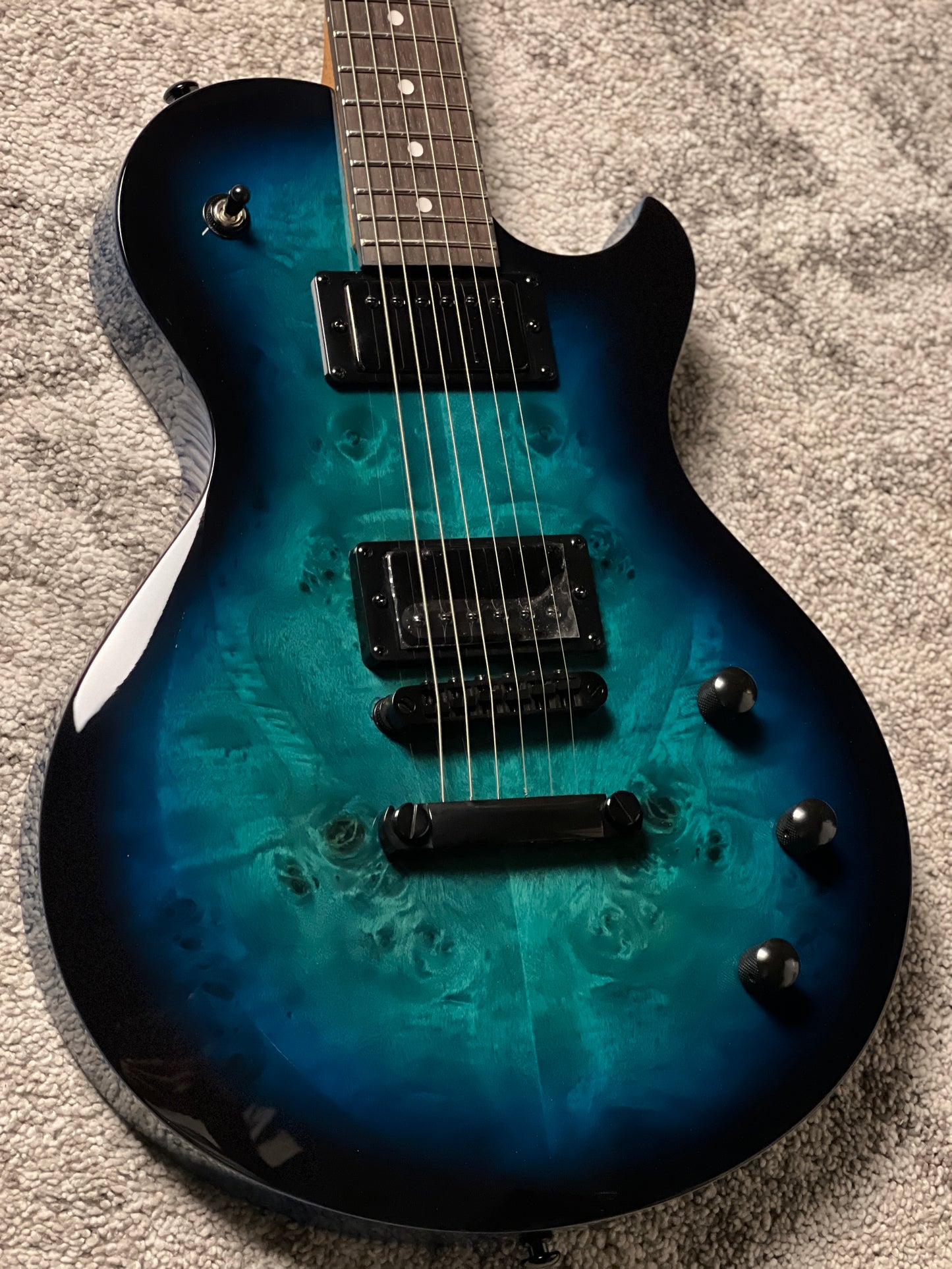 Schecter Solo-II Standard in Ocean Blue Burst Burl