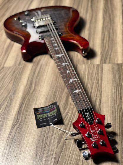 PRS SE Studio in Charcoal Cherry Burst
