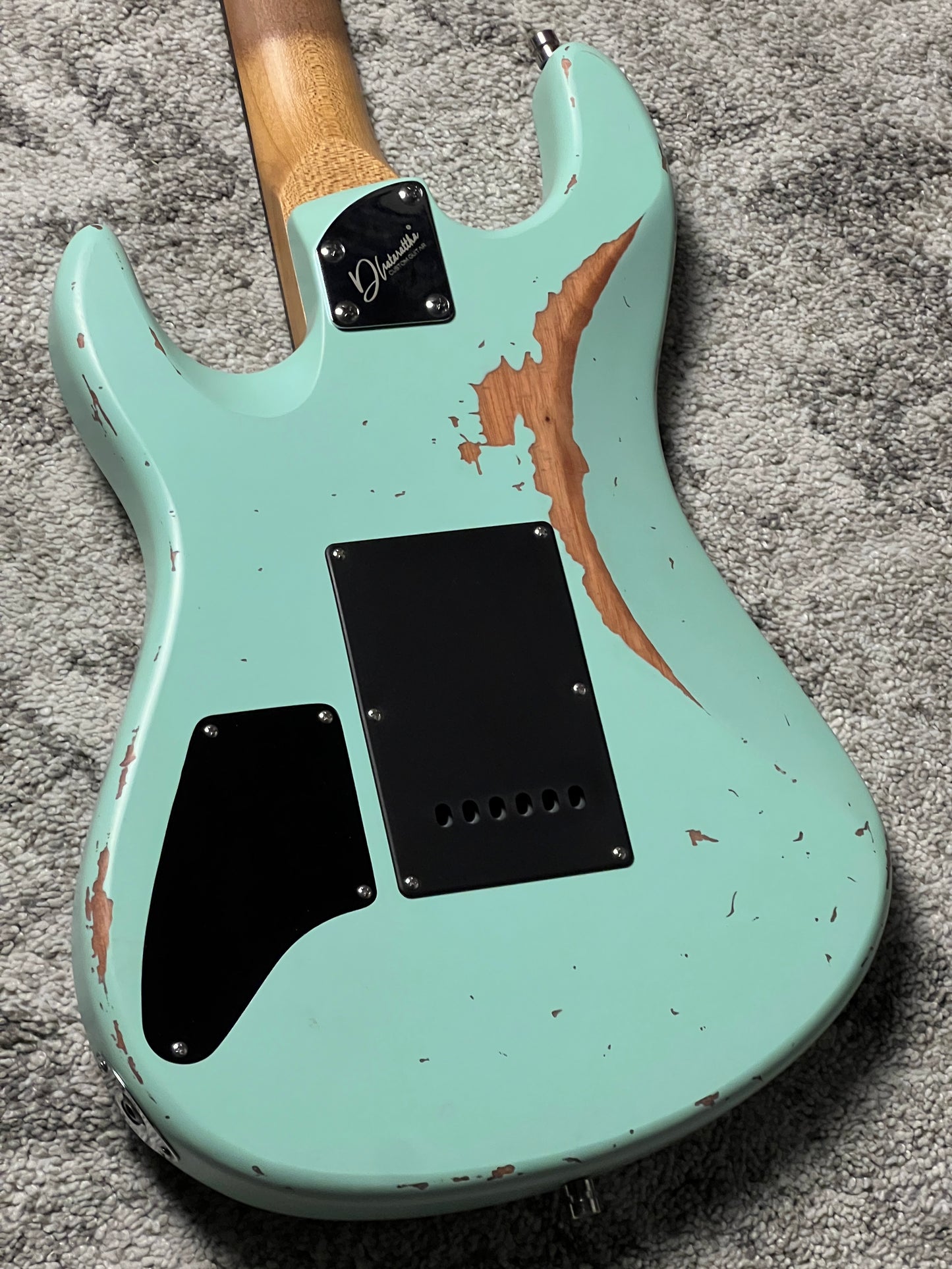 Dhatarattha Performance DST HH in Surf Green Over Pink Paisley with RW FB and Nitrocellulose Lacquer Relic