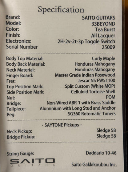 Saito 33BEYOND in Tea Burst 25009