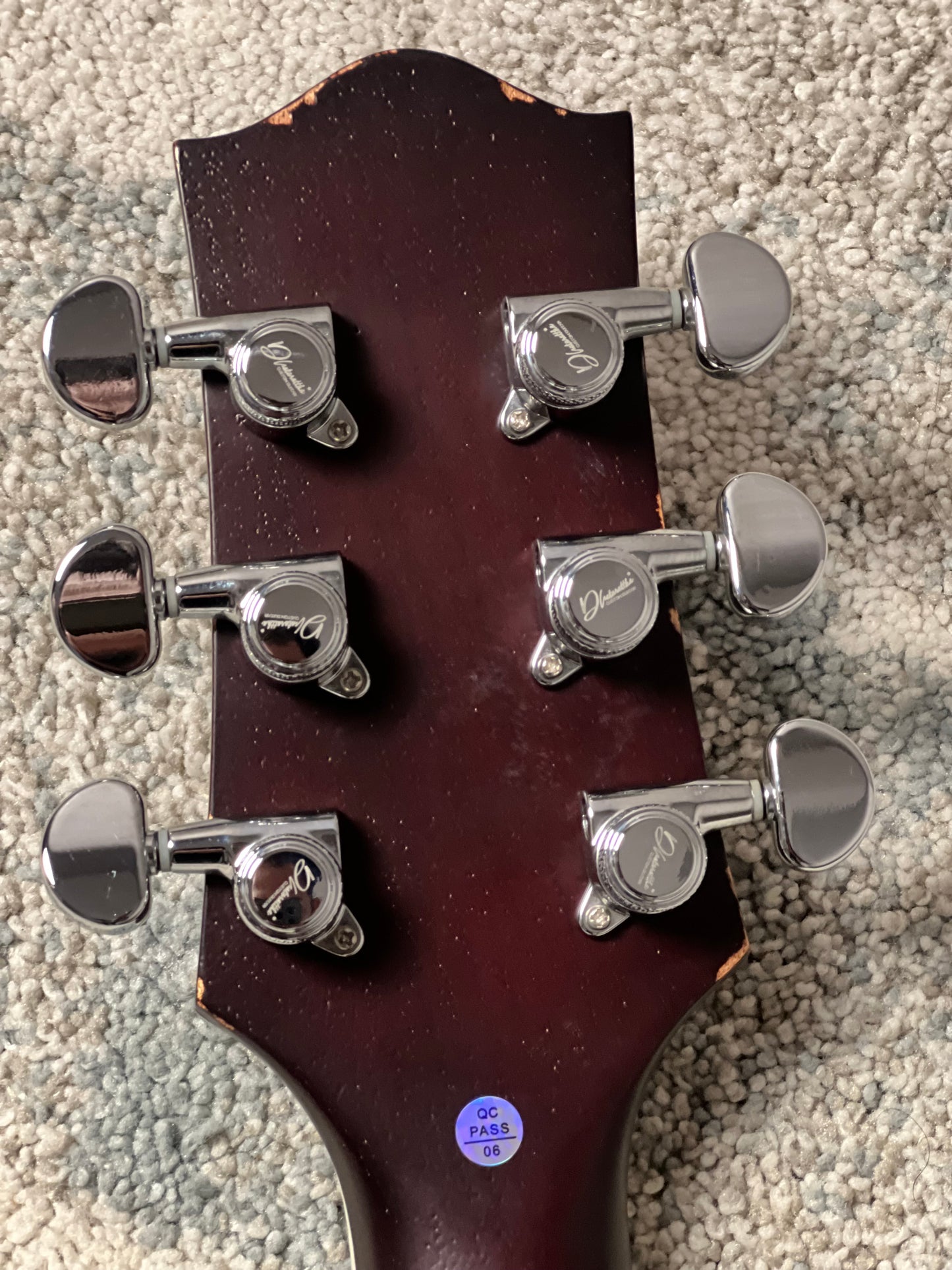 Dhatarattha Custom DLP in Iced Te Burst with 5A Quilt Top and Blooming Lilies Inlay