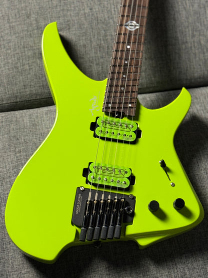 Aguda Black Hole in Neon Yellow with Flame Maple Neck Nafiri Special Run