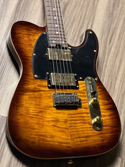 Soloking MT-1 FM 24 Deluxe HH MOD Fishman Fluence Gold in Shaded Edgeburst Nafiri Special Run