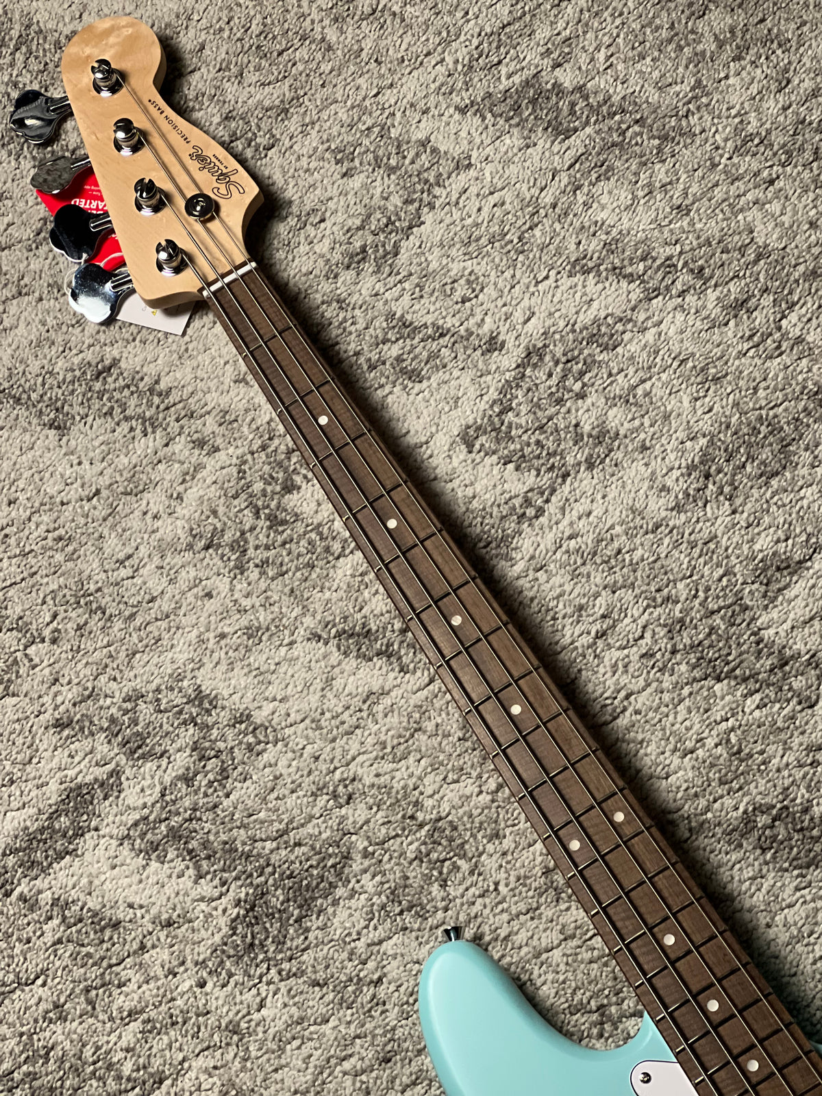 Squier Debut Series Precision Bass Guitar with Laurel FB in Daphne Blue