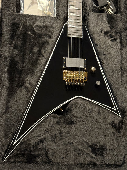 Jackson Concept Series Rhoads FR H Ebony FB with Black with White Pinstripes