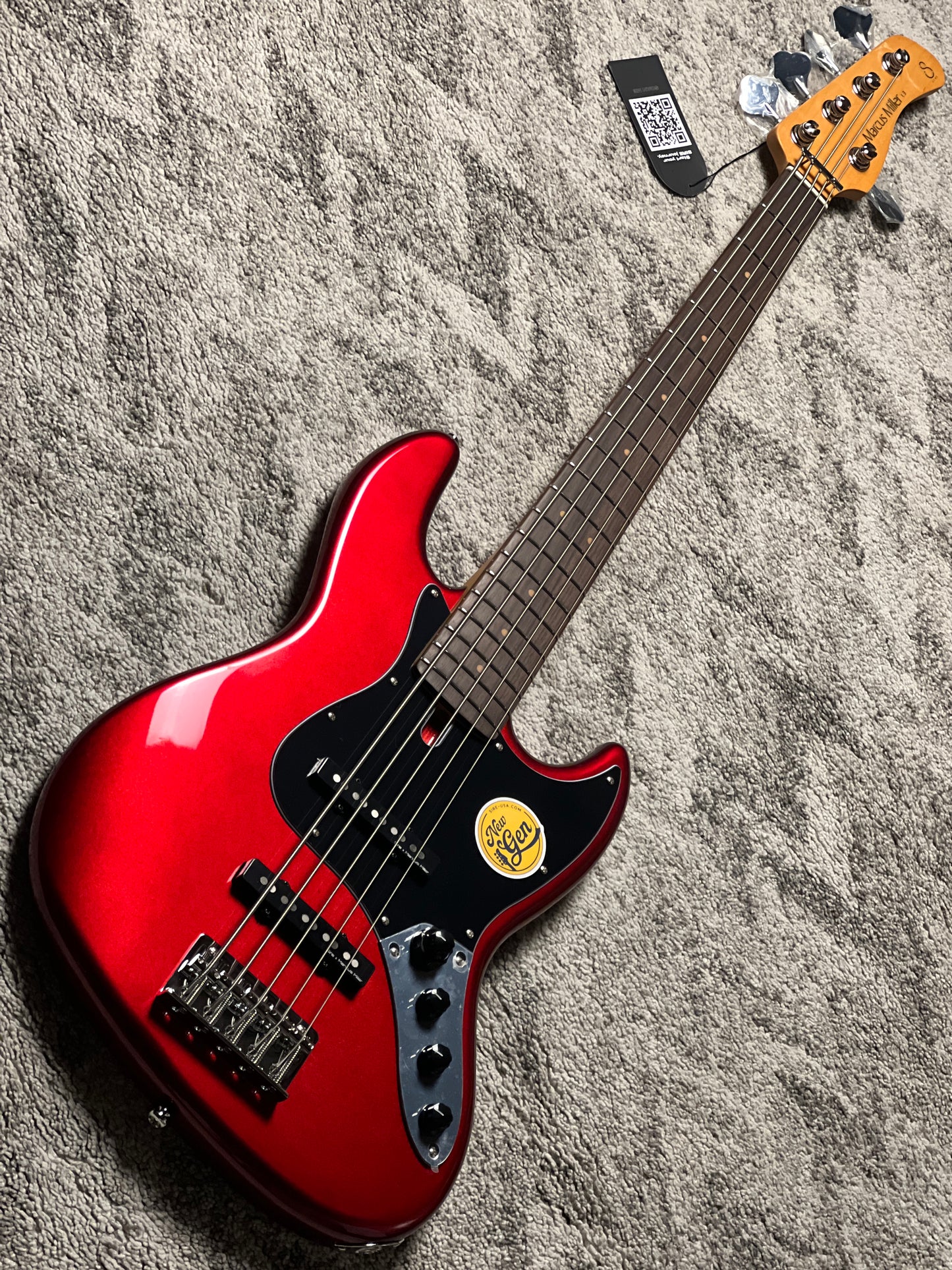 Sire Marcus Miller V3-5 New Gen Electric Bass Guitar in Candy Apple Red