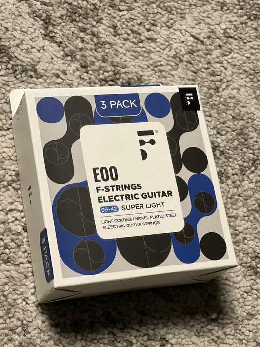 FString Electric Guitar 09-42 Light Coating/Nickel Plated Steel Guitar Strings E00 (3-Pack Set)