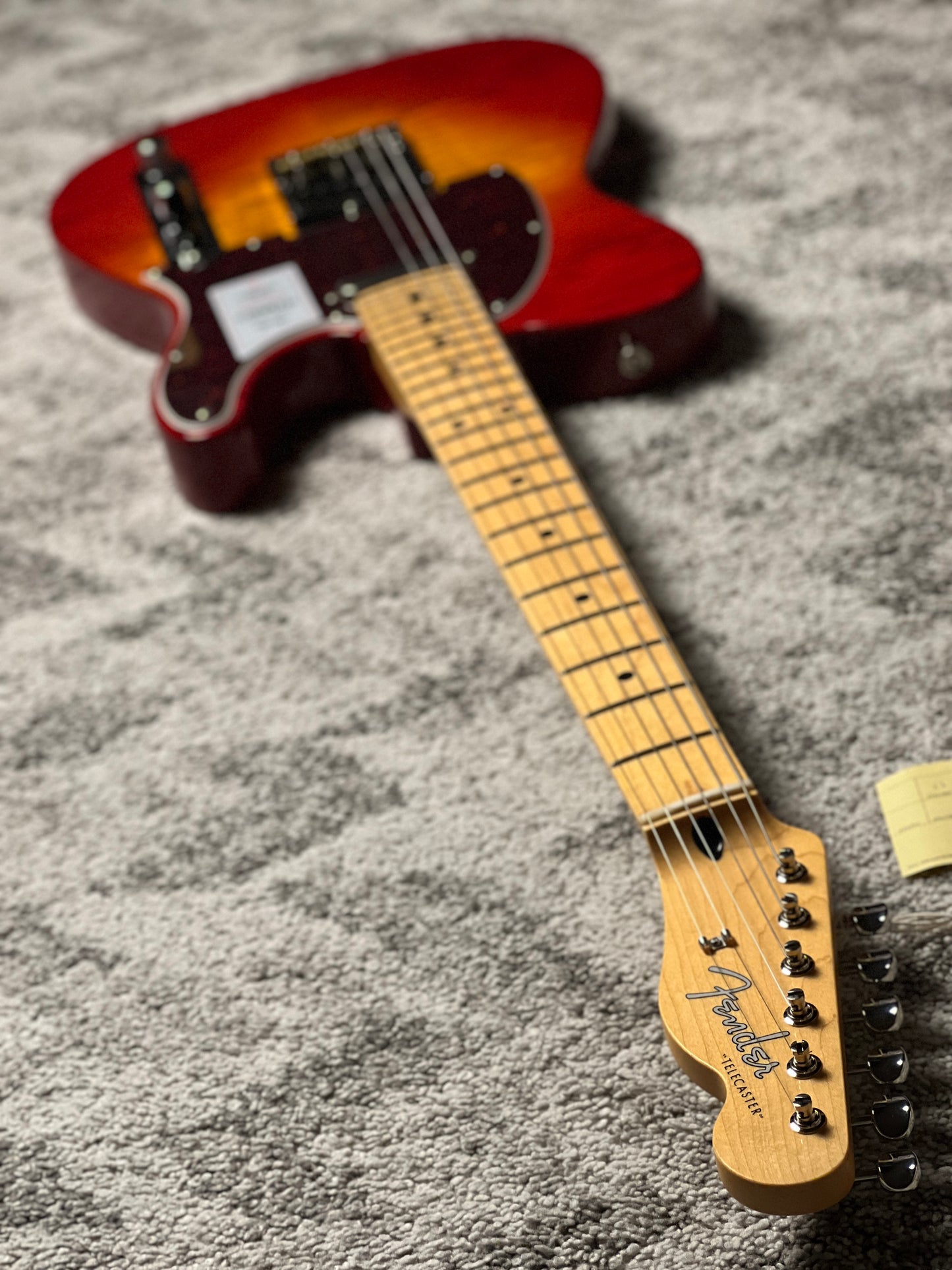 Fender Japan Hybrid II Telecaster with Maple FB in Flame Sunset Orange Transparent JD24010467