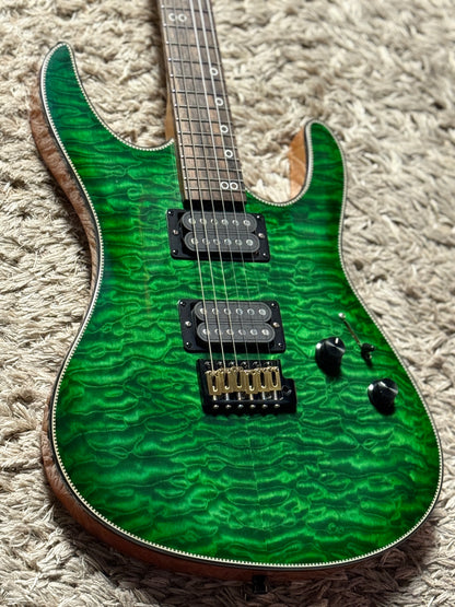 Dhatarattha Custom DST HH Quilt in Emerald Green with Rosewood FB