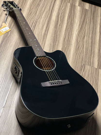 Cort Earth 60CE Acoustic Guitar in Black Gloss