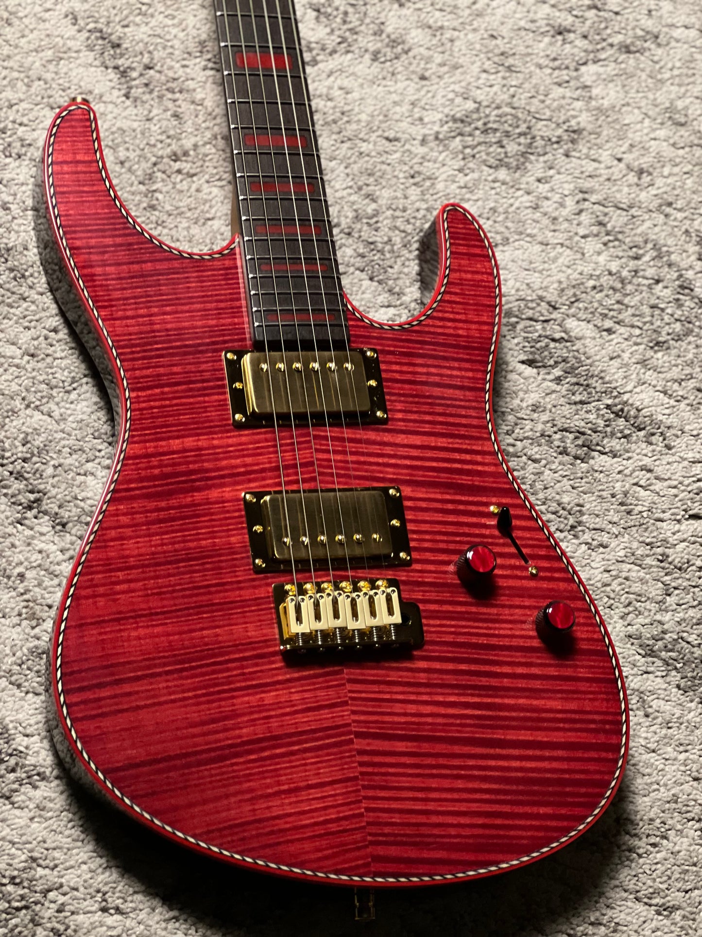 Dhatarattha Custom DST HH Flame in Majesty Red with Rosewood FB