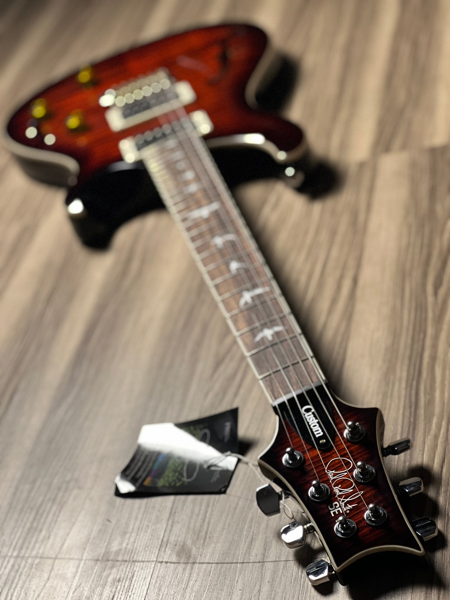 PRS SE Custom 24 Semi Hollow Piezo in Orange Tiger Smokeburst