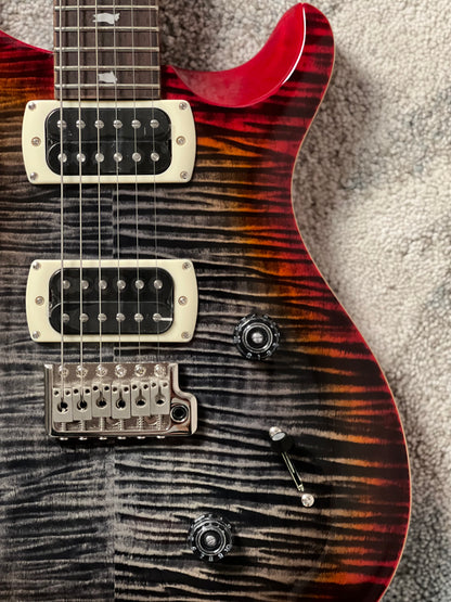 PRS SE Custom 24 Flame in Charcoal Cherry Burst