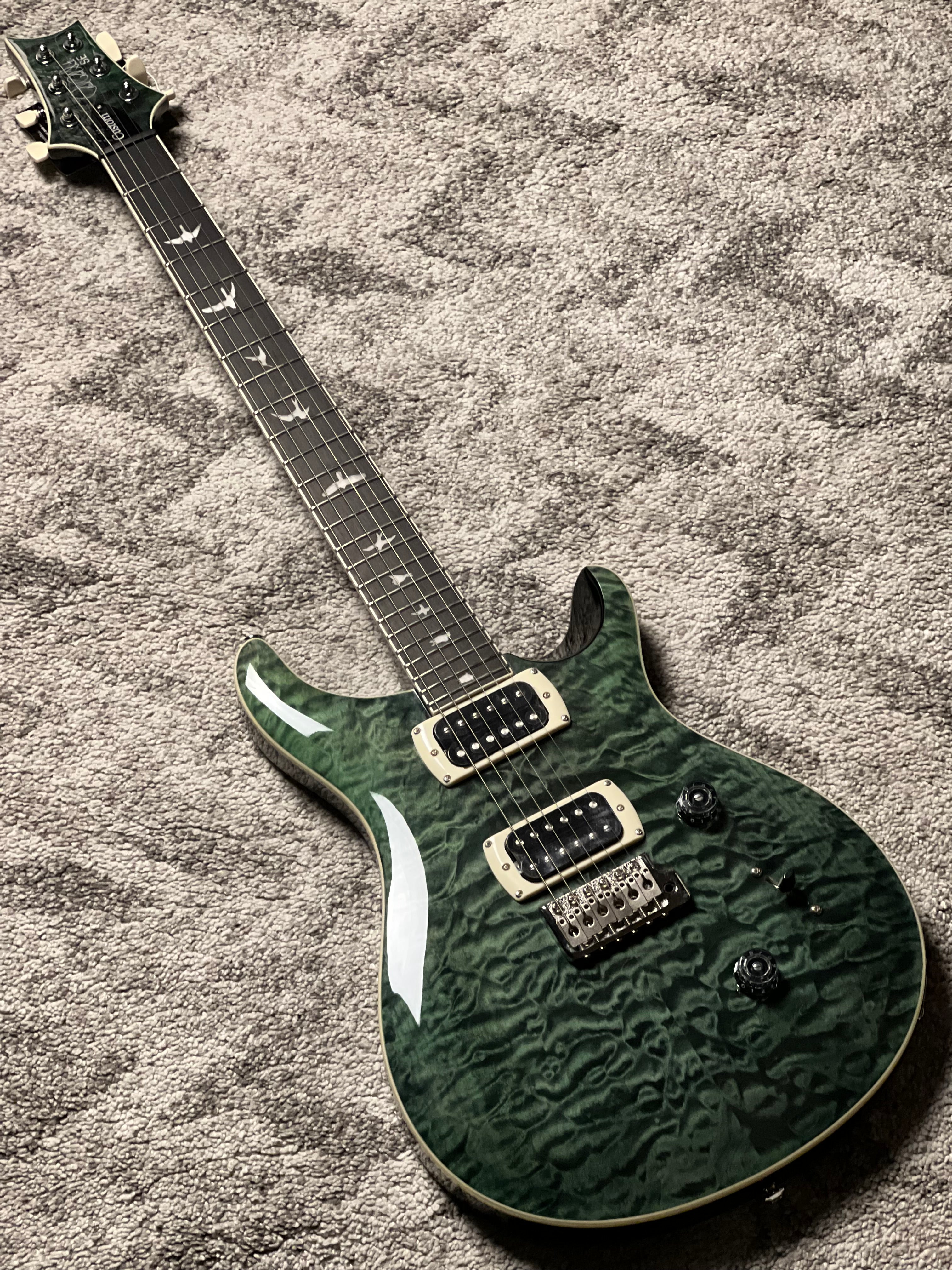 PRS SE Custom 24 Quilt in Teal Black – nafiriguitar.com