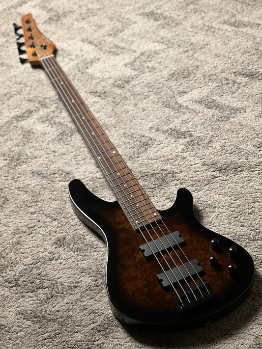 Schecter C-5 Standard 5-string in Tobacco Burl