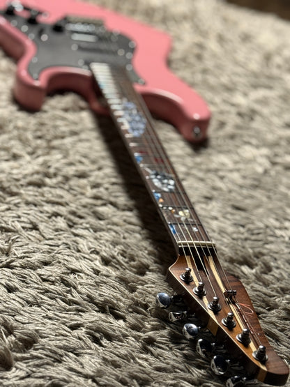 Dhatarattha Custom DST HSS in Shell Pink with Rosewood FB and "Pacific Ocean" Inlay