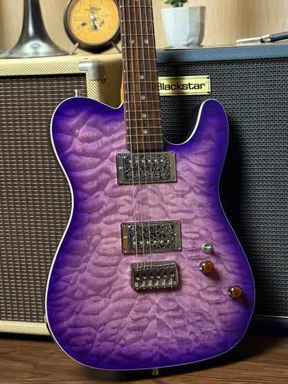 Dhatarattha Custom DTL HH Quilt in Emerald Purple Burst with Rosewood FB