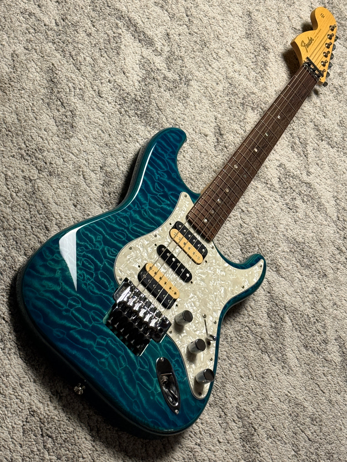 Fender Michiya Haruhata Stratocaster with RW FB in Caribbean Blue Trans JD19003960