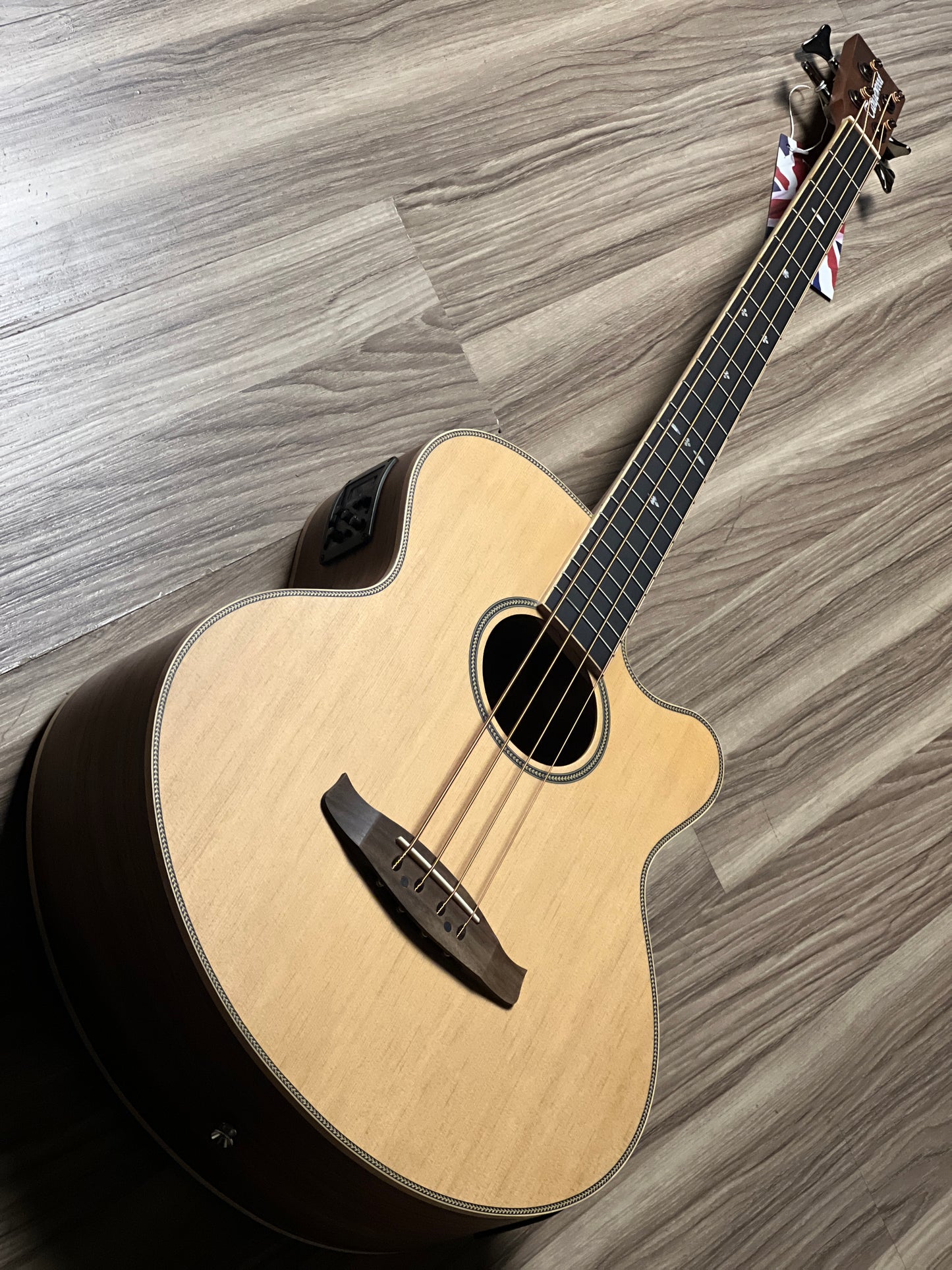 Tanglewood TRU 7AB CE BW Reunion Pro Acoustic Bass Solid Top Cutaway in Black Walnut w/Bag