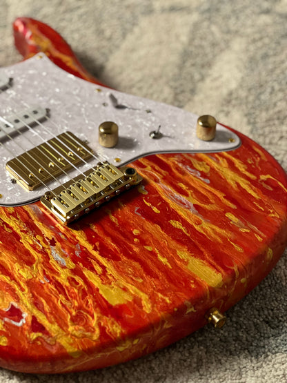 SLX X Dhatarattha Custom DST in Fire Shmear with Maple FB