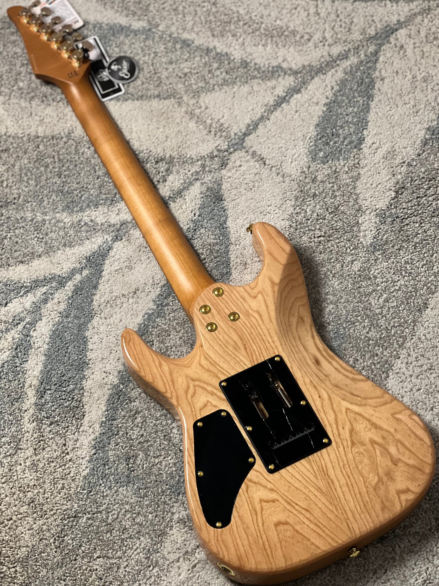 Soloking MS-1 Custom 24 HSS Boutique Black Limba/ASH with Roasted Maple FB in Natural Gloss