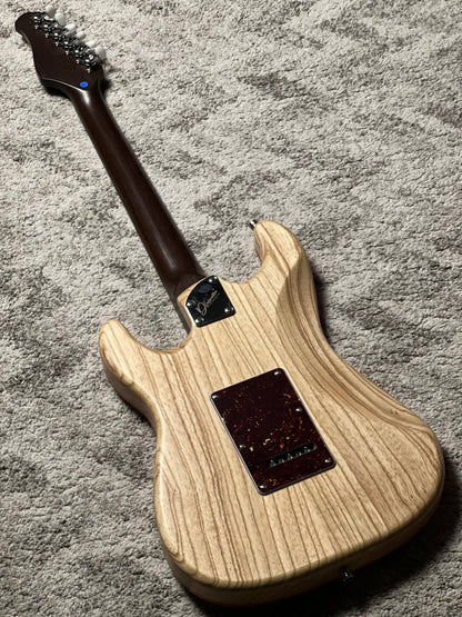 Dhatarattha Custom Classic DST HSS in Natural Ash with Rosewood Neck and Blooming Lilies Inlay