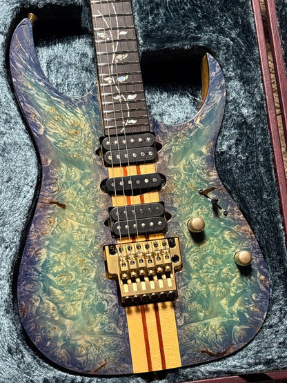Ibanez Japan Custom Shop Visions IV2RG  with Ebony FB in Blue/Green/Purple Incl. Hardshell Case