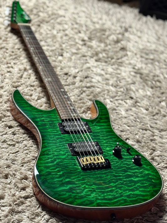 Dhatarattha Custom DST HH Quilt in Emerald Green with Rosewood FB
