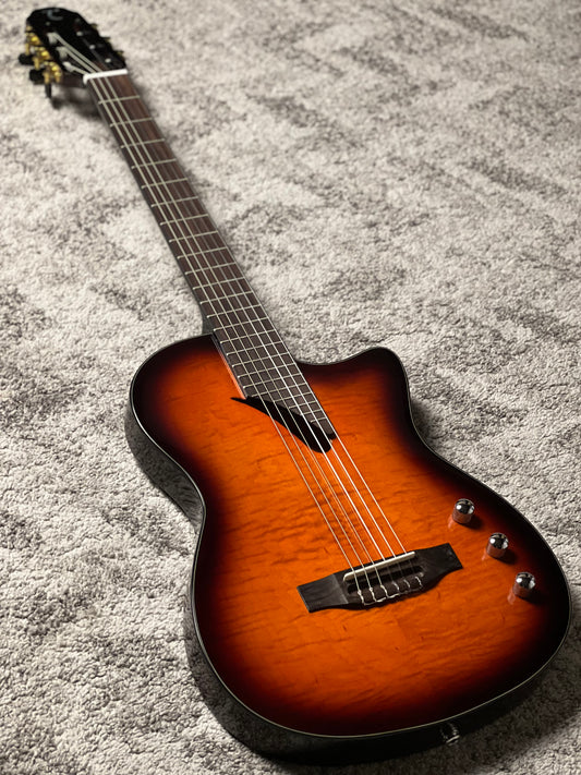 Tanglewood EM DC8 Nylon Thinline with Preamp in Cognac