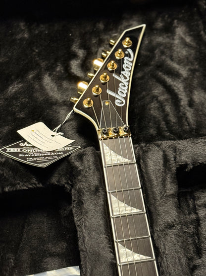 Jackson Concept Series Rhoads FR H Ebony FB with Black with White Pinstripes