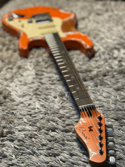 Dhatarattha Performance DST HSS in Capri Orange with RW FB and Nitrocellulose Lacquer Relic