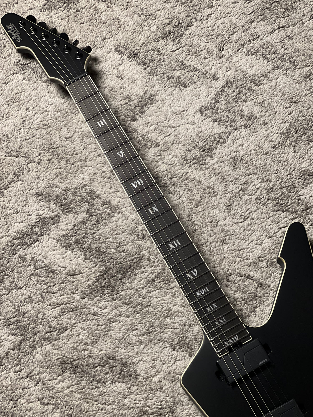 Schecter E-1 SLS Evil Twin in Satin Black