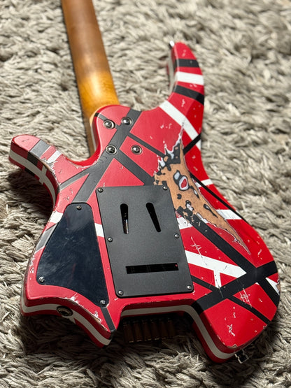 Dhatarattha Custom DHL in Red with Black and White Stripes with RW FB Heavy Relic
