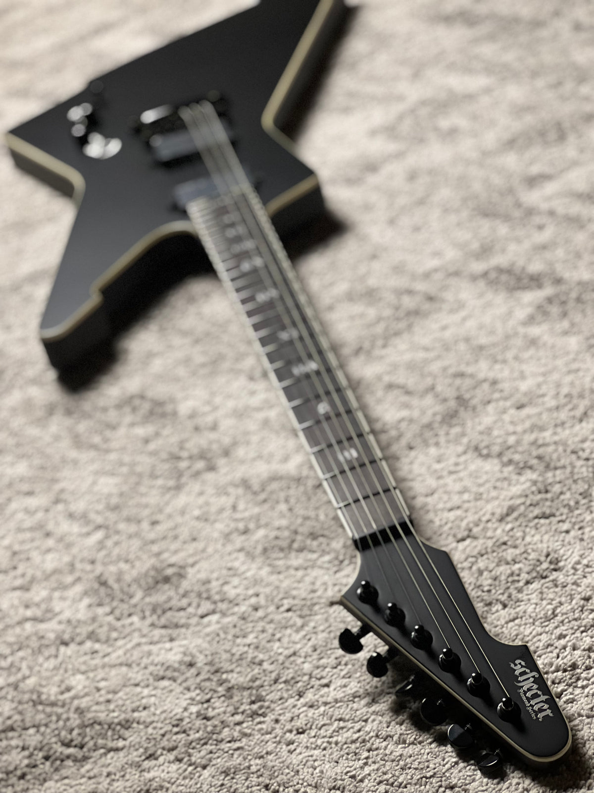 Schecter E-1 SLS Evil Twin in Satin Black