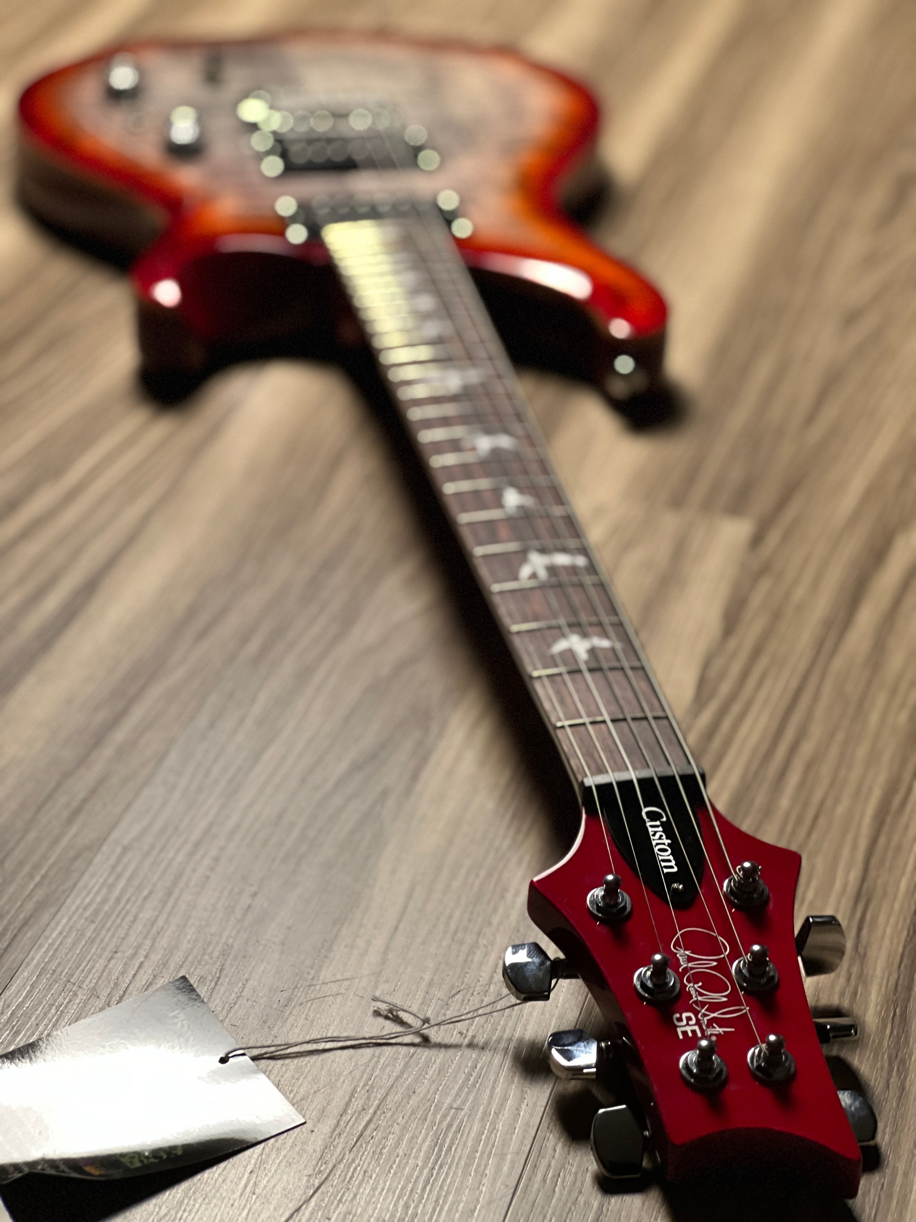 PRS SE Custom 24-08 flame in Charcoal Cherry Burst – nafiriguitar.com