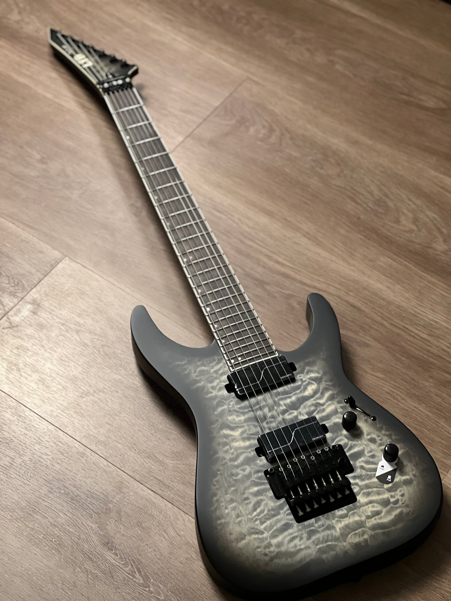 ESP LTD M-1007 Baritone in Charcoal Burst Satin