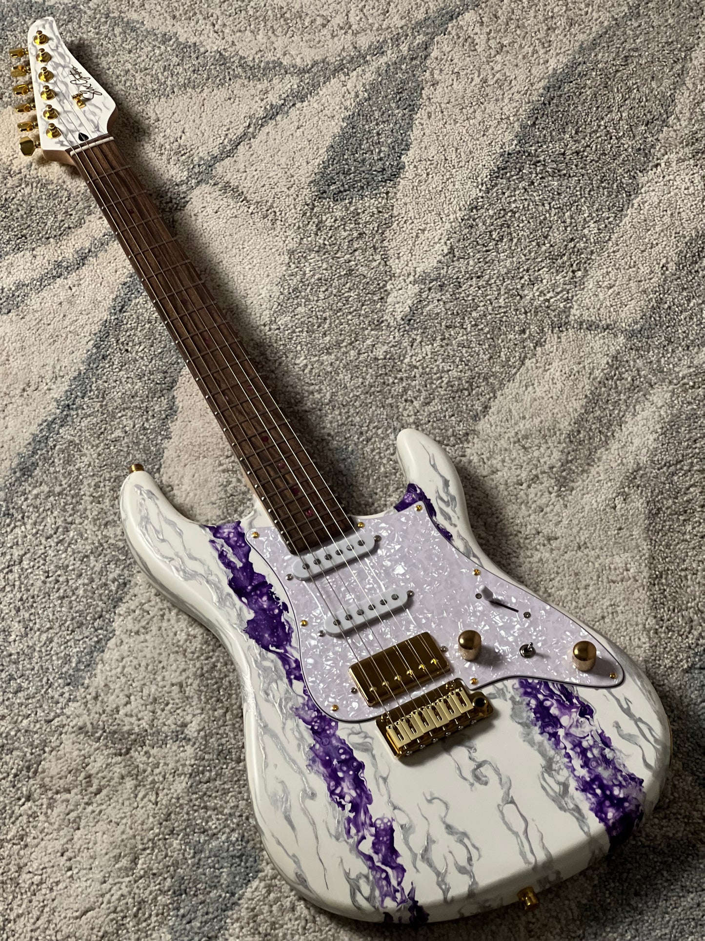 SLX X Dhatarattha Custom DST in Amethyst Shmear with Rosewood FB
