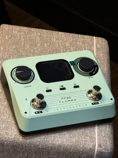 Flamma FF20 Stereo Dual Footswitch Looper Drum Machine Pedal in Mint Green