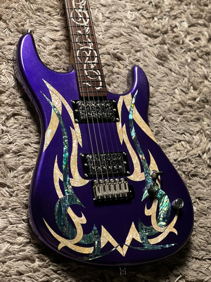 Dhatarattha Custom DST HH Artist Hand Paint "Purple Phoenix Flame"